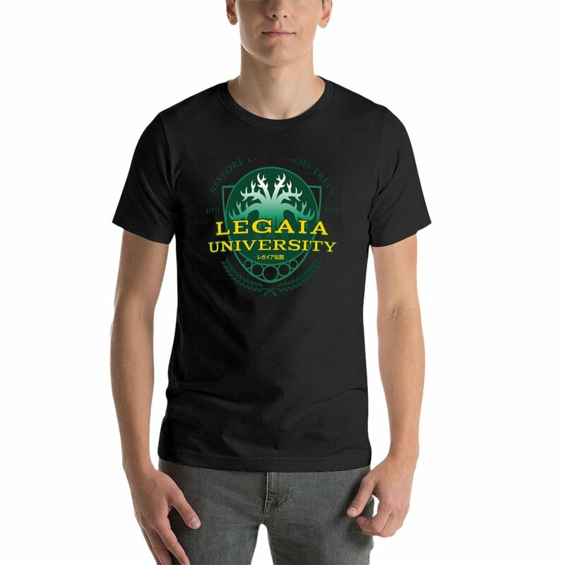 Legaia-Camiseta con emblema de la universidad para hombre, blusa de talla grande, tops, ropa