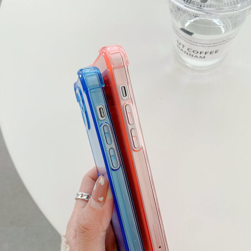 Luksusowe przezroczysty silikonowy miękki futerał do iPhone 14 13 12 Mini 11 Pro XS Max X XR SE 2022 7 8 Plus cukierki kolor przezroczysty tylna okładka