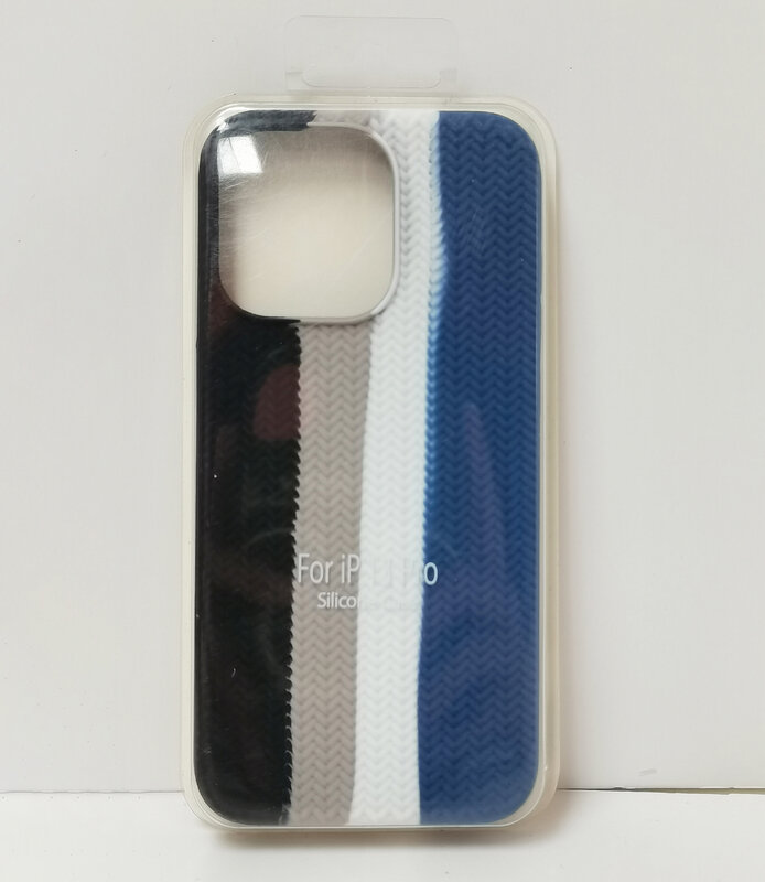 Original Woven Patten Silicone Phone Case, Proteção Multicolor Listrada Celular, iPhone 13, 12 Pro Max, Frete Grátis