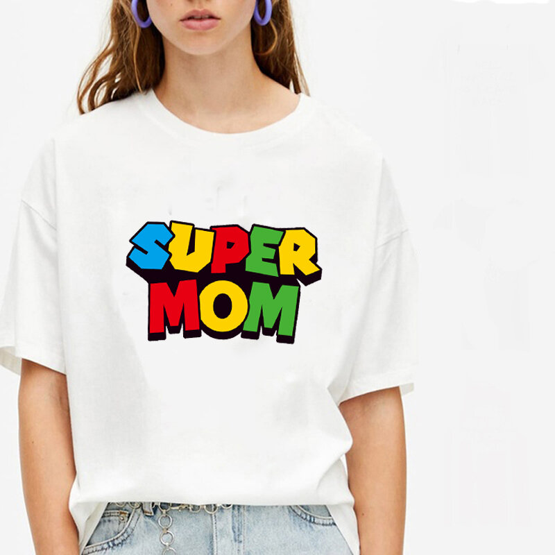 T-shirt coloré à manches courtes pour hommes, en coton, Hipster, Super papa, Mario Luigi, cadeau pour la fête des pères, 2022