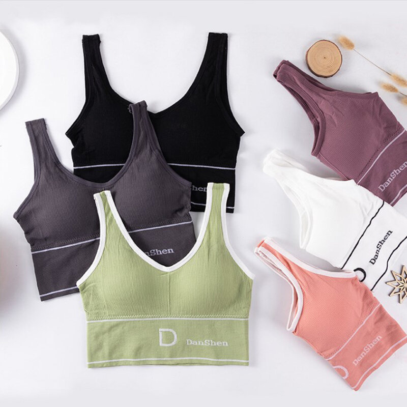 ventilate Sports vest women pull together no steel ring shock-proof bra top to wear a full matching U-back big chest small