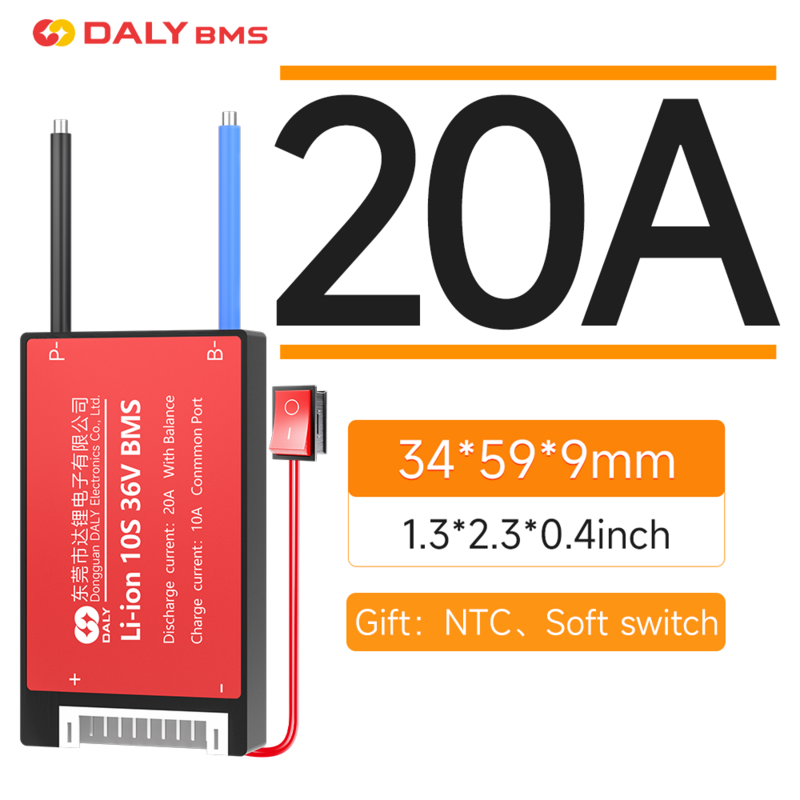 DALY LIFEPO4 16S BMS 48V 50A with NTC ON/OFF Switch For 18650 3.2V Battery