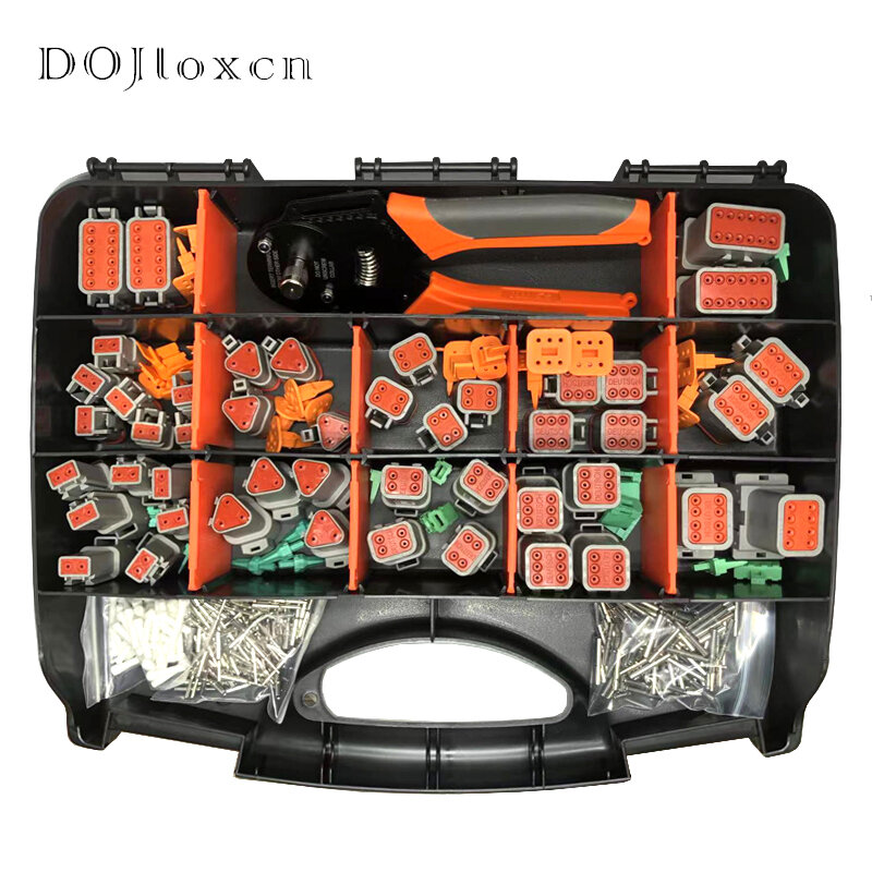 321pcs Deutsch DT Series Waterproof Connector Kit Repair Tool Box DT06-2/3/4/6/8/12S DT04-2/3/4/6/8/12P With Terminal