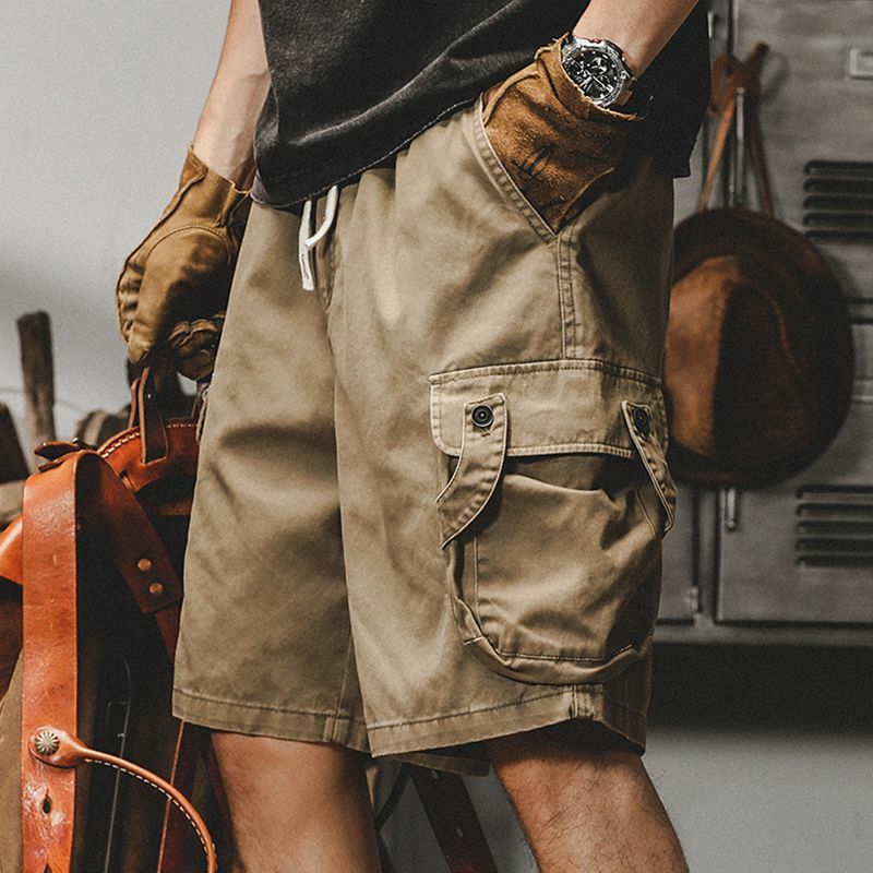 Kurze Hosen für Männer Multi Pocket Khaki Herren Cargo Shorts Baggy lose breite Arbeit Streetwear Kleidung schöne Kleidung Baumwolle y2k