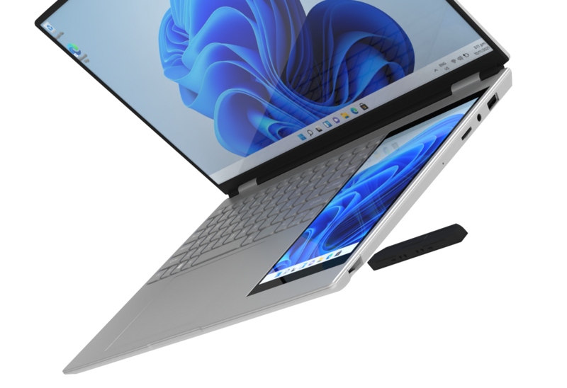 CRELANDER Intel N95 Notebook 15.6 "2K + 7" ekran dotykowy czterordzeniowy 16GB WIFI Windows11 Portablet komputer stancjonarny podwójny ekran laptopa