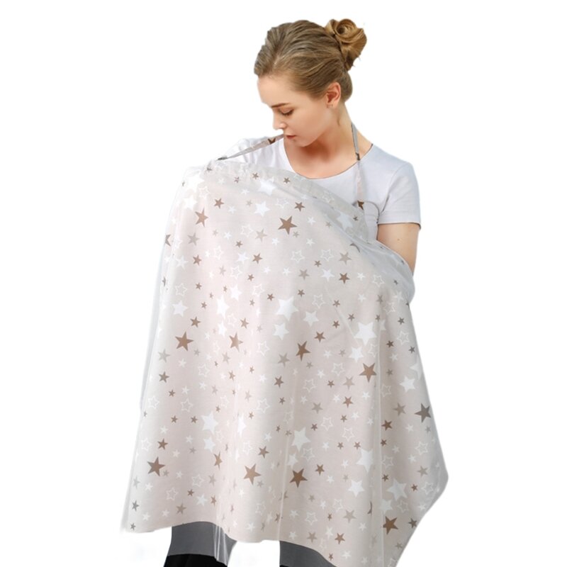 ผ้าคลุมให้นมสำหรับให้นมบุตรผ้ากันเปื้อนมัสลินระบายอากาศได้