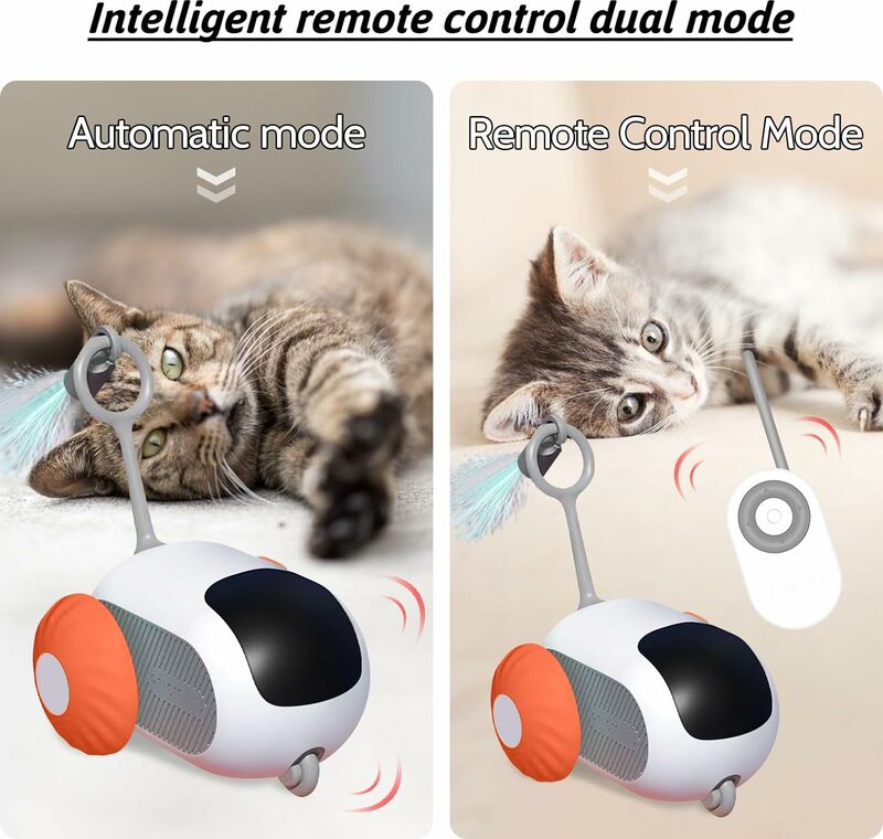 Mainan kucing listrik pintar Remote Control, mainan kucing interaktif untuk kucing dalam ruangan, mainan mobil seluler otomatis gravitasi, mainan tikus kucing
