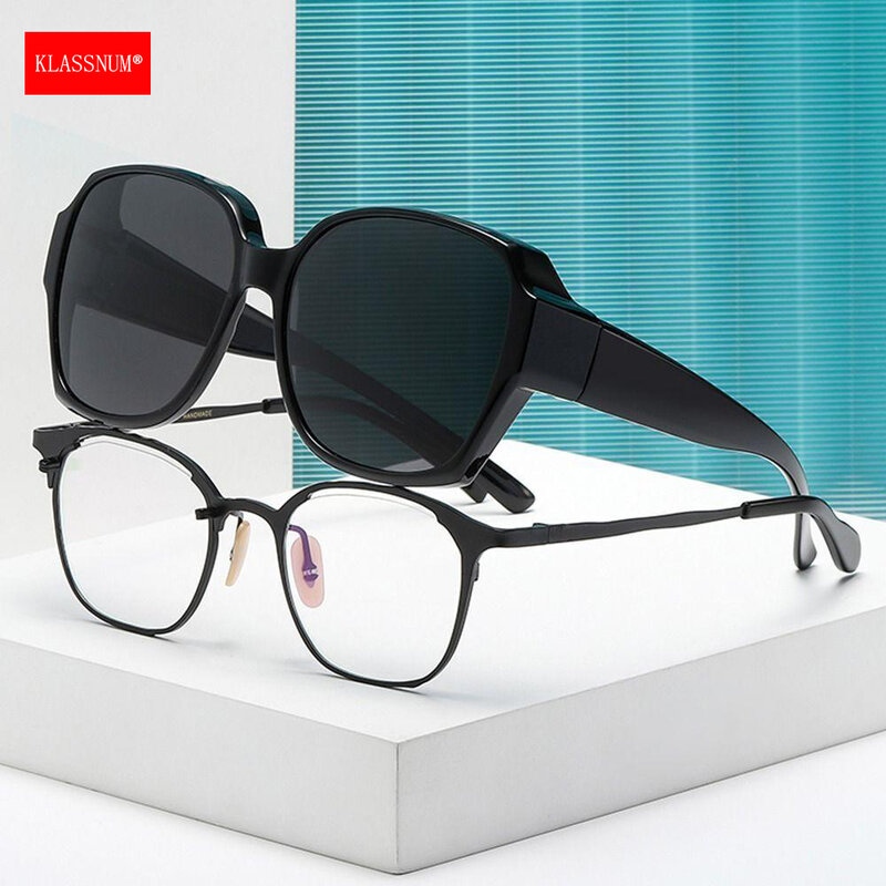 Kacamata hitam terpolarisasi untuk pria dan wanita, kacamata sesuai dengan resep miopia, kacamata berkendara, bingkai kacamata matahari UV400