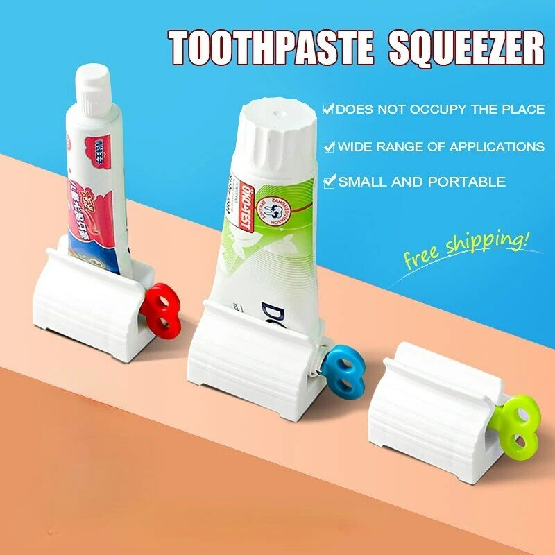 3pc Multifunctional Toothpaste Tube Squeezer Press Manual Squeezed Toothpaste Clip-on Facial Cleanser Squeezer Bathroom Supplies