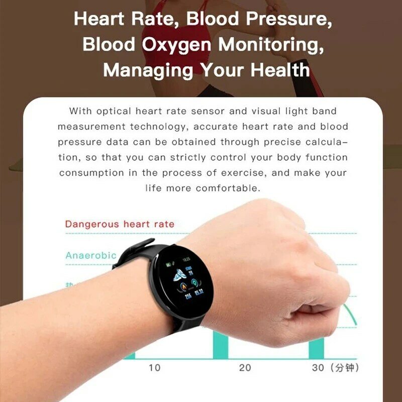 Connected Watch Child Children Smart Watch Fitness Tracker Sport Heart Rate Monitor Blood Women Bracelet Y68 Boy Girl Watches