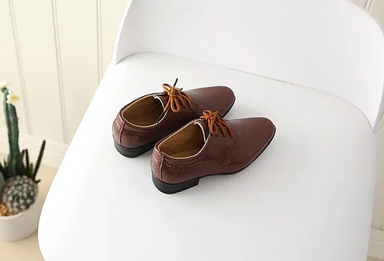 2024 New Spring Autumn Kids Pu Leather Shoes Boy Baby Soft Bottom Toddler Sneakers bambini scarpe basse Casual antiscivolo A968