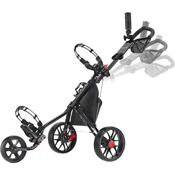 Caddytek CaddyLite 11.5 V3 3 Wheel Golf Push Cart - SuperLite Deluxe, Lightweight, Easy To Fold Caddy Cart Pushcart