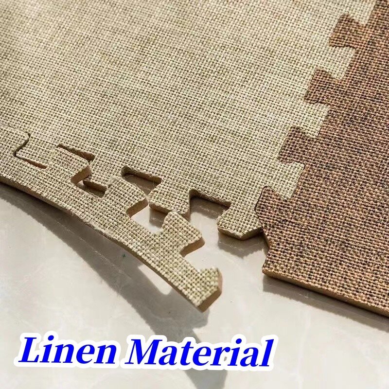 Tatame Linen Play Mats 10PCS Linen Baby Game Mat 30x30cm Activities Mat for Baby Mat Children Room Mat Tatame Floor Mat Foot Mat