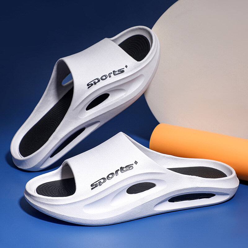 Zapatillas antideslizantes para hombre, sandalias sencillas e informales para exteriores y playa, diseño de fondo grueso, resistentes al desgaste, gran oferta