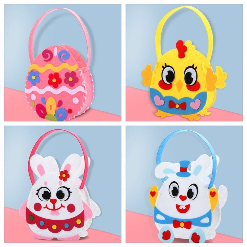 Mini bolsa não tecida para crianças, pano colorido, bolsa artesanal, DIY Craft Toy