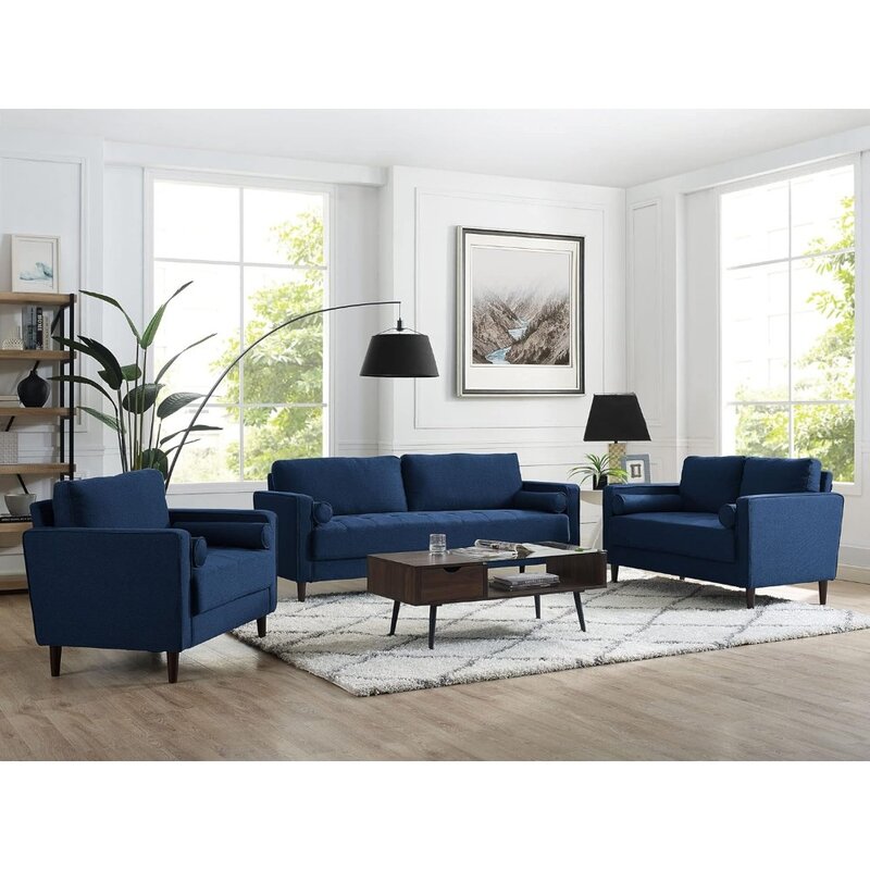 Poltrona decorativa para sala de estar, encosto azul marinho, cadeira de alta qualidade, mobília doméstica, cama e cama, 39.8 "W x 31.1" D x 33.5 "H