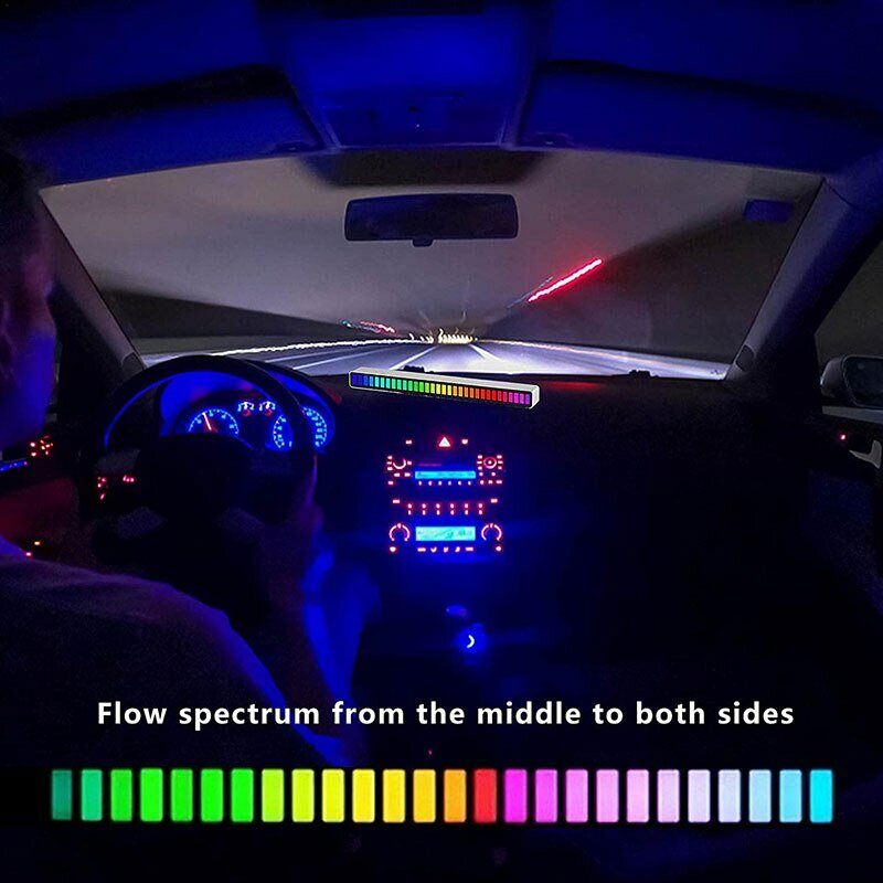 RGB Music Sound Control Light, 16 LED, Pickup, Ritmo, Atmosfera, Lâmpada, Bar, Carro, TV, Jogos, Computador, Desktop, Decora