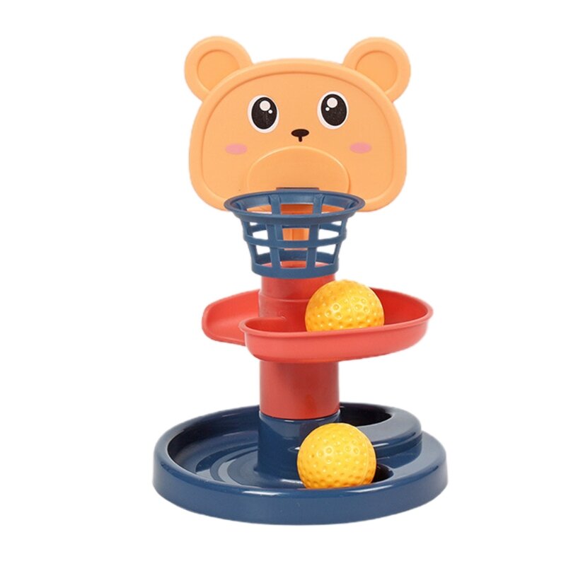 Mainan Melempar Bayi Permainan Track Ball Drop Playset 2-In-1 Menara Bangunan Lucu Anak-anak untuk DENGAN/Slide untuk Anak Motor Halus S
