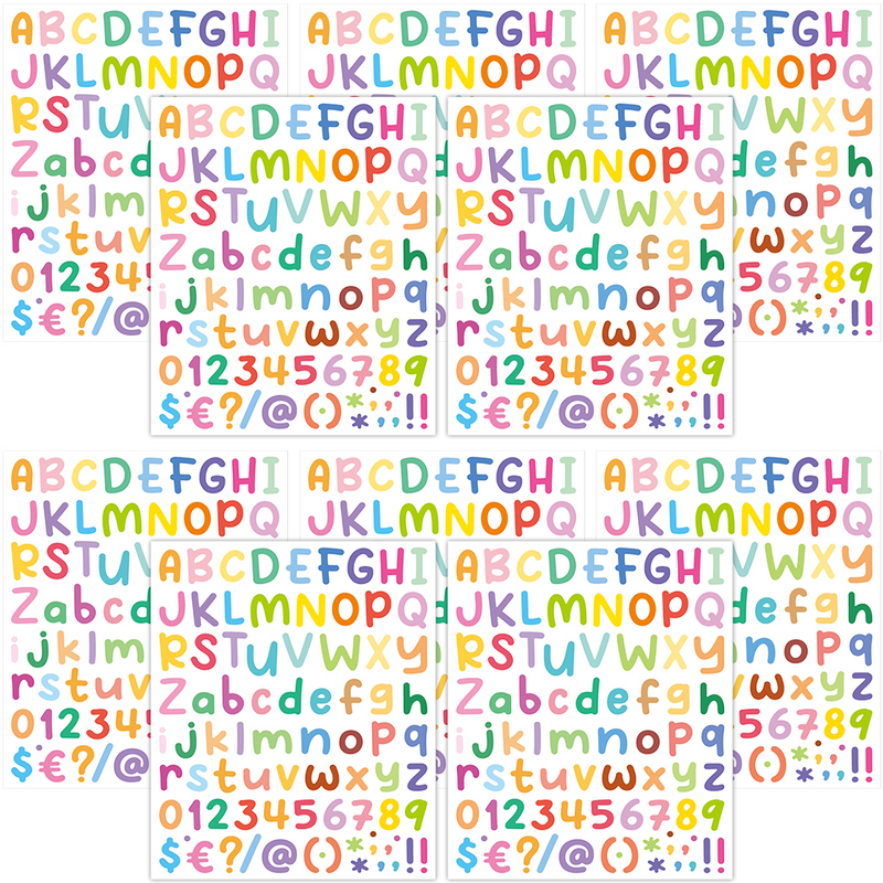 Etiquetas autoadhesivas pequeñas para álbum de recortes, calcomanías de letras del alfabeto, números