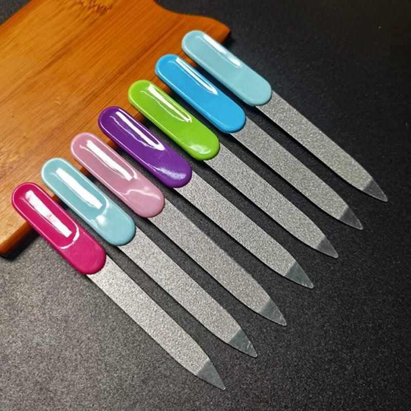 Stainless Steel Double Sided Nail Files Manicure Pedicure Grooming For Professional Finger Toe Nail Care Tools 1pcs Random S5b5