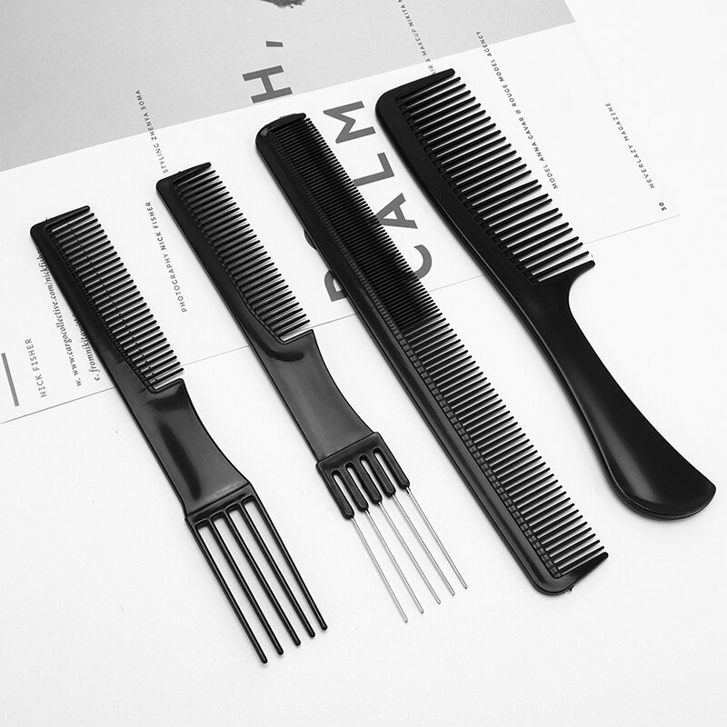 10 Piece Hair Styling Comb Set Black Hairdressing Brush Barbers Anti-Static Barber Shop Supplies Wholesale