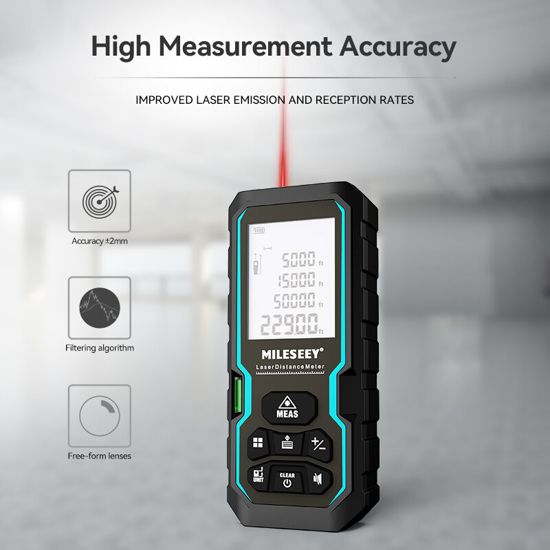 MILESEEY S6 Laser Tape Measure 40M 60M 80M 100M Laser Rangefinder IP54 Electronic Ruler Useful Measurement Tool