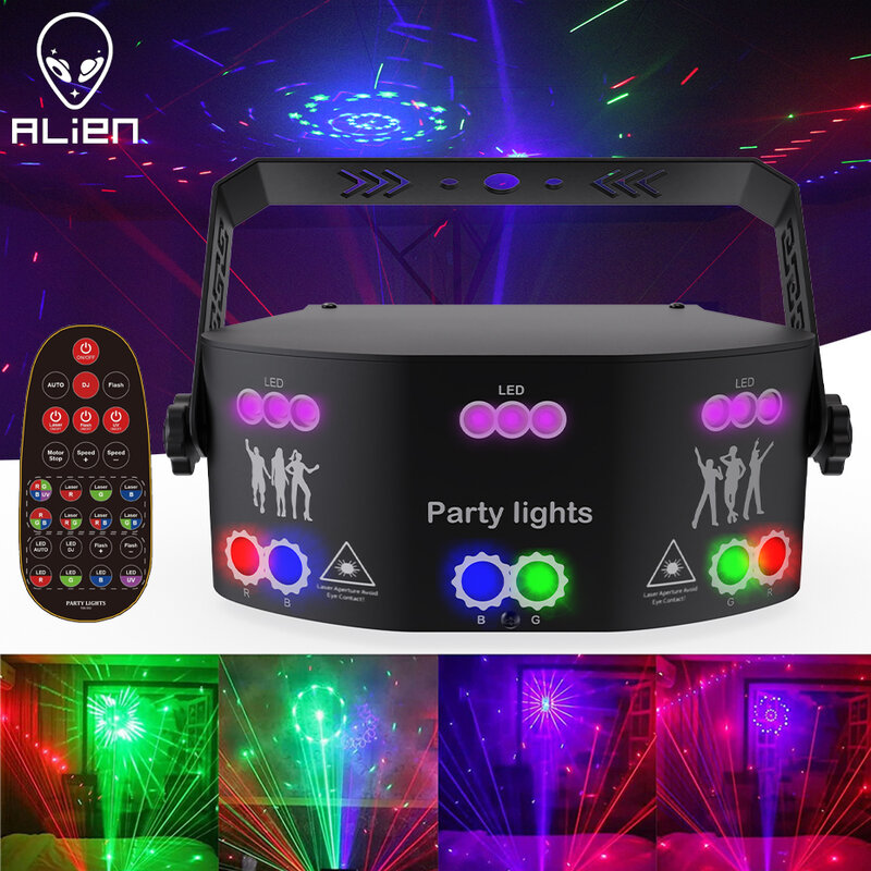 ALIEN 15 EYE RGB Disco DJ Beam projektor laserowy DMX zdalny efekt oświetlenia scenicznego stroboskopowego Xmas Party Holiday Halloween Lights