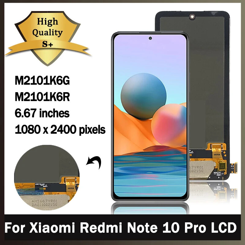 Pantalla táctil LCD para Xiaomi Redmi Note 10 Pro, piezas de montaje de digitalizador, M2101K6G, novedad