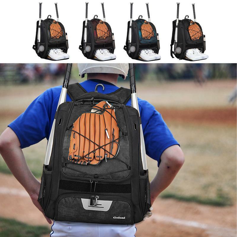 Бейсбольный рюкзак для мальчиков, сумка для бейсбола с отделением для обуви, Молодежный вместительный ранец для бейсбола