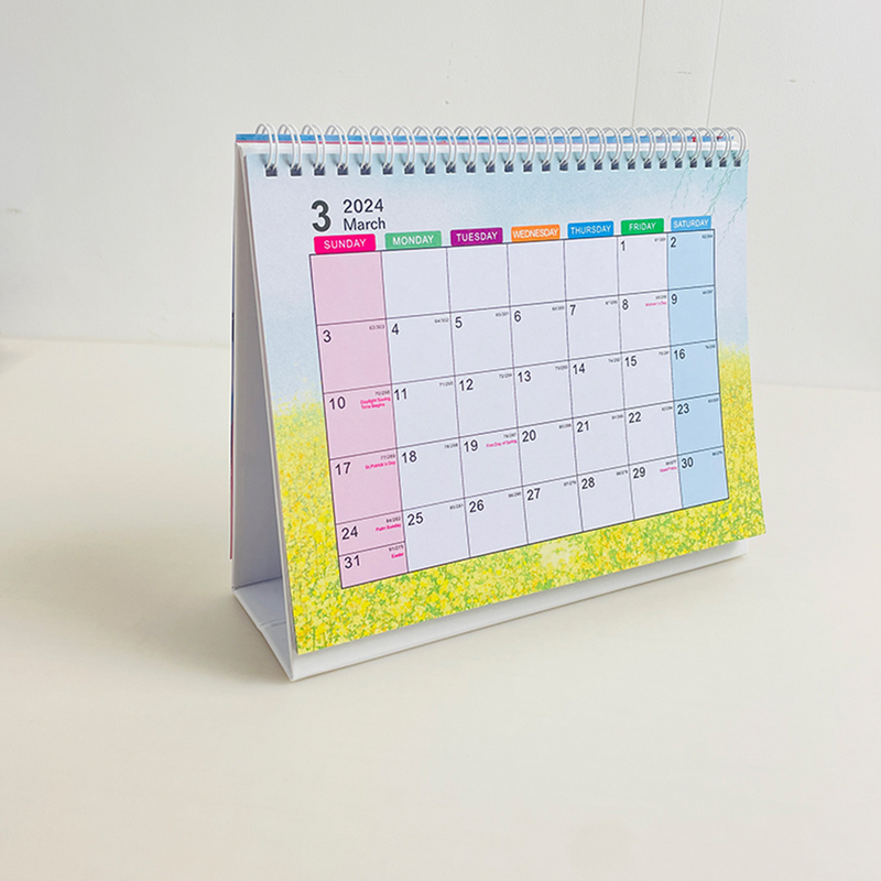 Wolnostojący kalendarz kalendarza z kalendarz biurkowy spiralnym kalendarzem biurowym kalendarz biurkowy