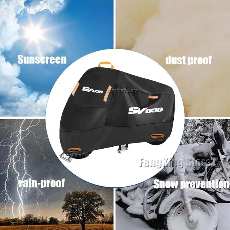 غطاء دراجة نارية مقاوم للماء ، واقي للأشعة فوق البنفسجية ، سكوتر خارجي ، غطاء مطر ، SV650 ، SV