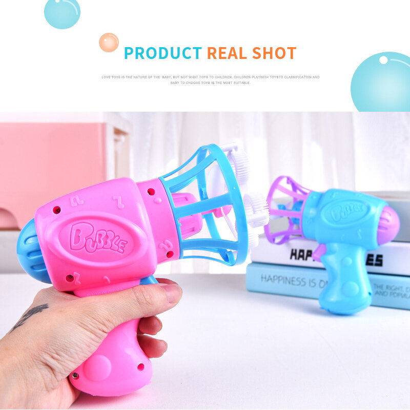 Bubble Gun Rocket Holes bolle di sapone soffiatore automatico a forma di mitragliatrice con giocattoli leggeri regalo per bambini per bambini Bubble Maker