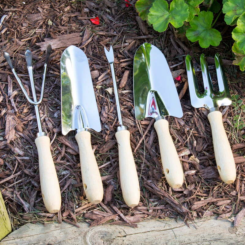 Folding Garden Stool com saco de ferramentas e 5 ferramentas, Pure