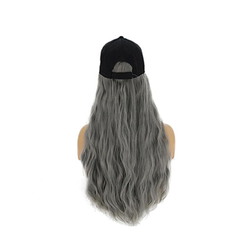 Baseball Cap Wig Long Hair Cap Faux Hair Wig Cap Street Style Long Curly Wave Wig Hairpiece Hair Extension With Hat Hats Outdoor