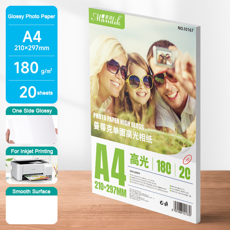 180g Casted Coated High Glossy A4 Photo Paper