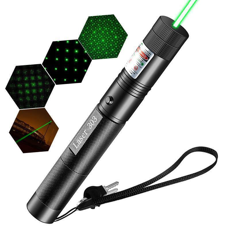 Puntatore Laser verde-ricarica USB da 10000m torcia Laser a batteria integrata ad alta potenza punto rosso singola partita di combustione stellata