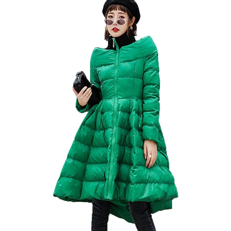 Зимний женский пуховик 5XL, длинная куртка на белом утином пуху, Женское пальто, светильник Кая тонкая однотонная куртка, пальто, портативная парка