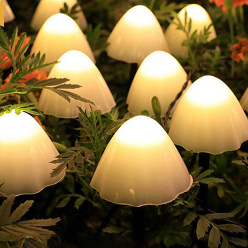 버섯 모양의 LED 스트링 조명, 실내 분위기, 크리스마스 장식, 방 배터리 조명, 파티 방수 조명, 10 개