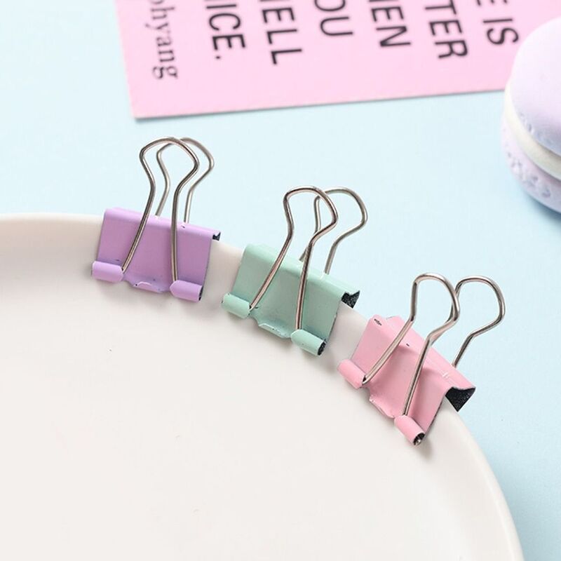 Cute Metal Clear Binder Clips Set, Push Pins Clips de papel, Multifuncional Clipe Cauda Longa, Crianças Binding Supplies, 1 caixa