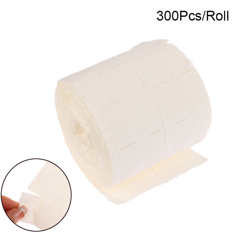 Uv gel removedor de esmalte, 300pcs/roll, almofadas de papel, toalhetes de algodão, para nail art, limpeza, ferramenta de manicure