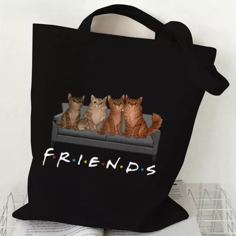 Centralna torebka z grafiką dla przyjaciół program telewizyjny płócienna Tote torebka modna torba na ramię dla kobiet przyjaciół program telewizyjny torba z nadrukiem