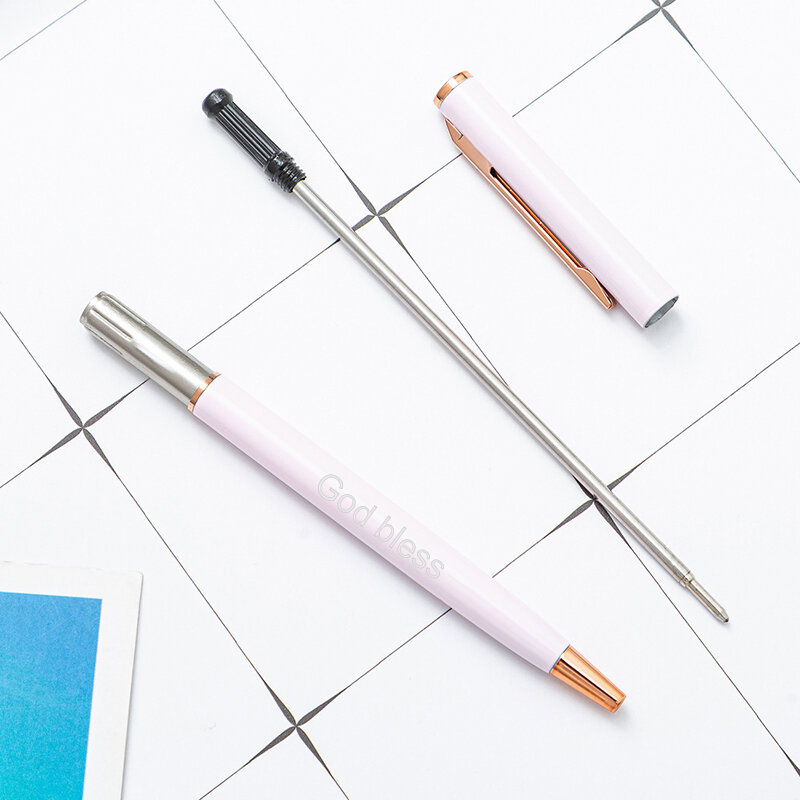 Macaron Metal Simple Ballpoint Pen Creative Colorful Pens Advertising Gift Pen Custom Logo School Stationery Office Supplies