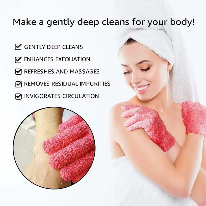 Body Scrub Gloves Body Wash Exfoliating Mitt Gloves For Shower Body Brush Fingers Towel Body Massage Sponge Bath Towel Scrub