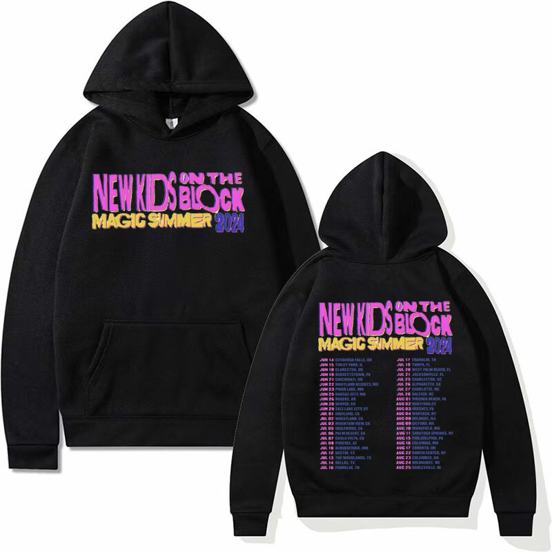 New Kids on The Block The Magic Summer Tour 2024 Pullovers Hoodie for Men Women Hip Hop Rock Style Oversized Sweatshirt Hoodies
