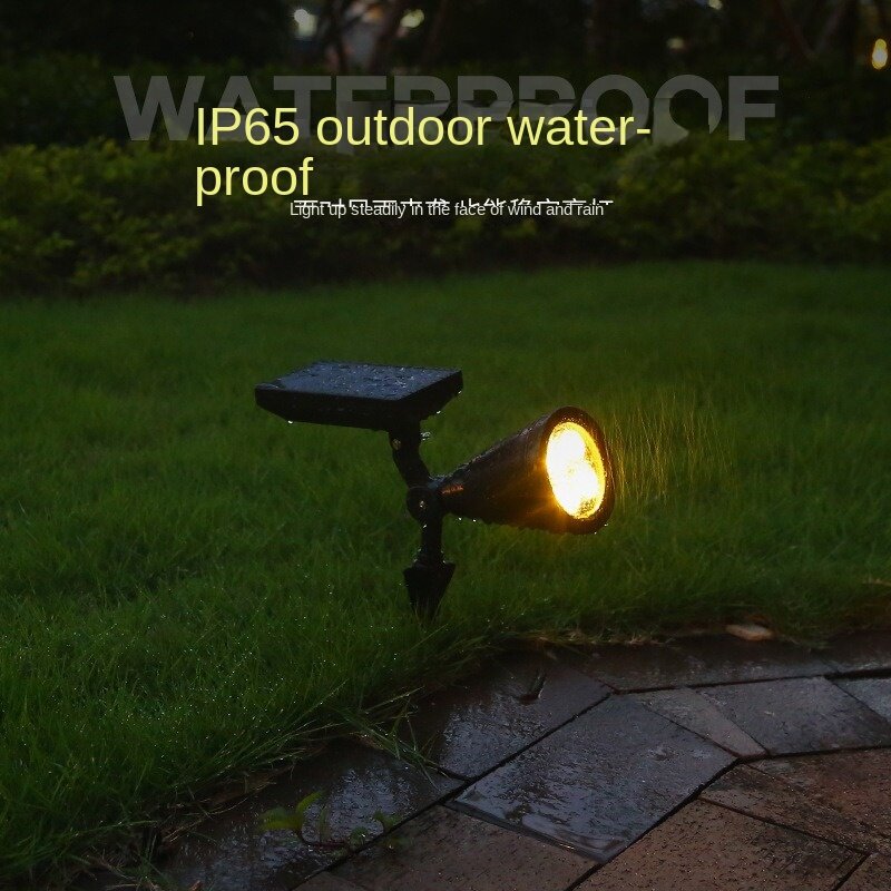 Ajustável ao ar livre LED Solar Spotlight, lâmpada de gramado impermeável, mudança de cor, decoração da paisagem do jardim