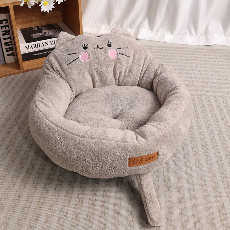 Plush Dog Bed Small Pet Products Dog Bed Small Sofa Pet Kennel Mat Puppy Cat-Related Products Basket Blanket Accessories