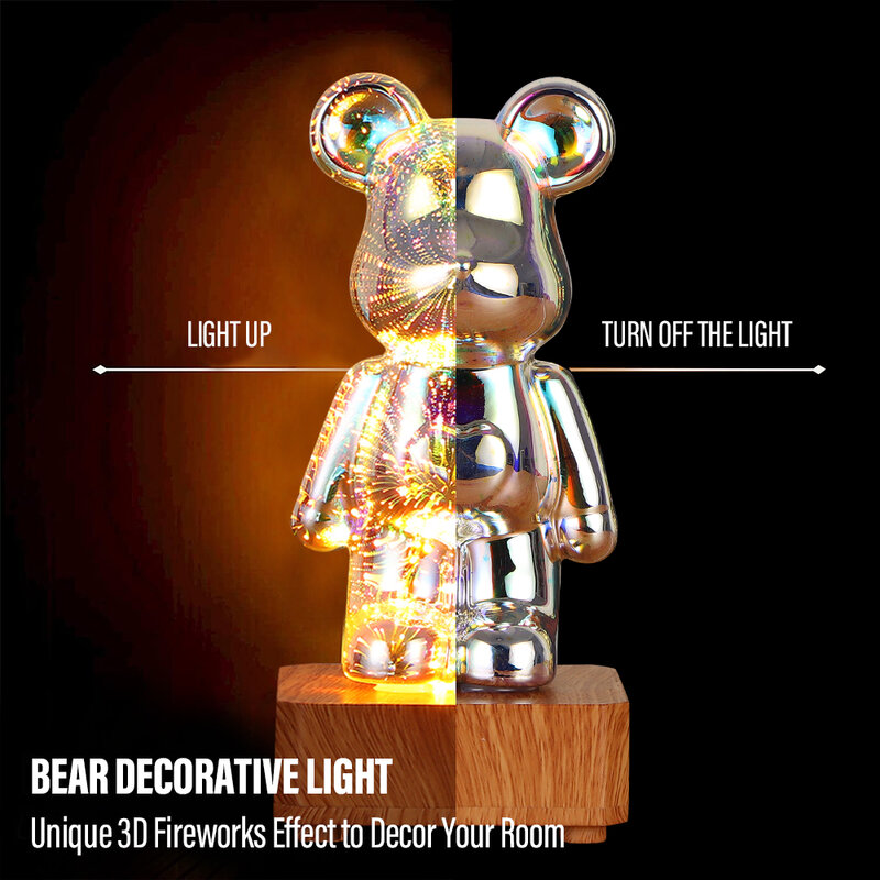 Led 3d Beer Vuurwerk Nachtlampje Usb Projector Lamp Kleur Veranderlijke Omgevingslamp Geschikt Voor Kinderkamer Slaapkamer Decoratie
