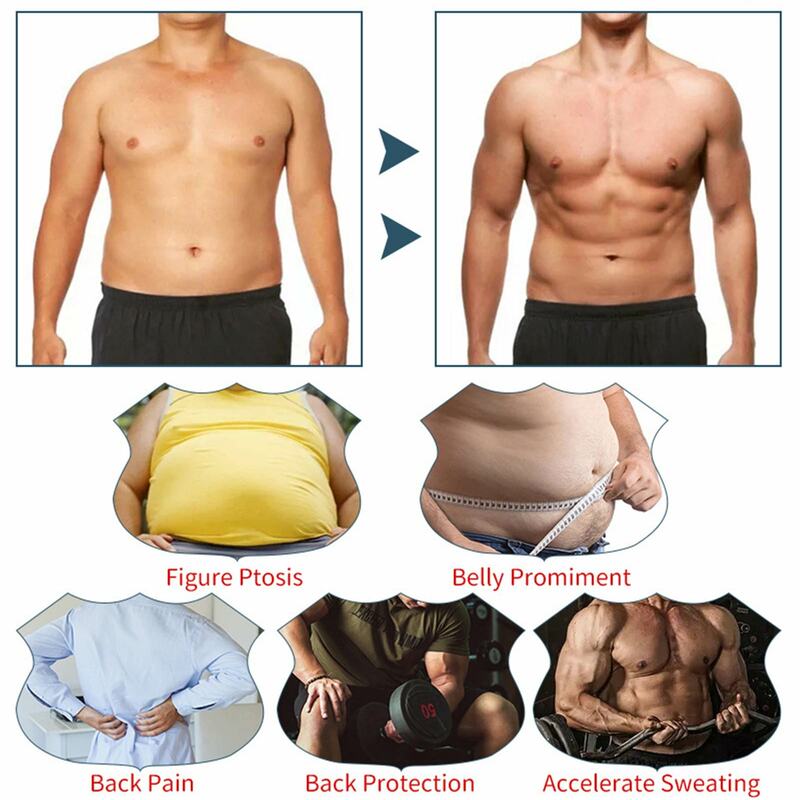 Sauna colete masculino corpo emagrecimento colete confortável sauna treino com zíper terno cintura trainer para homens ginásio treino esportes