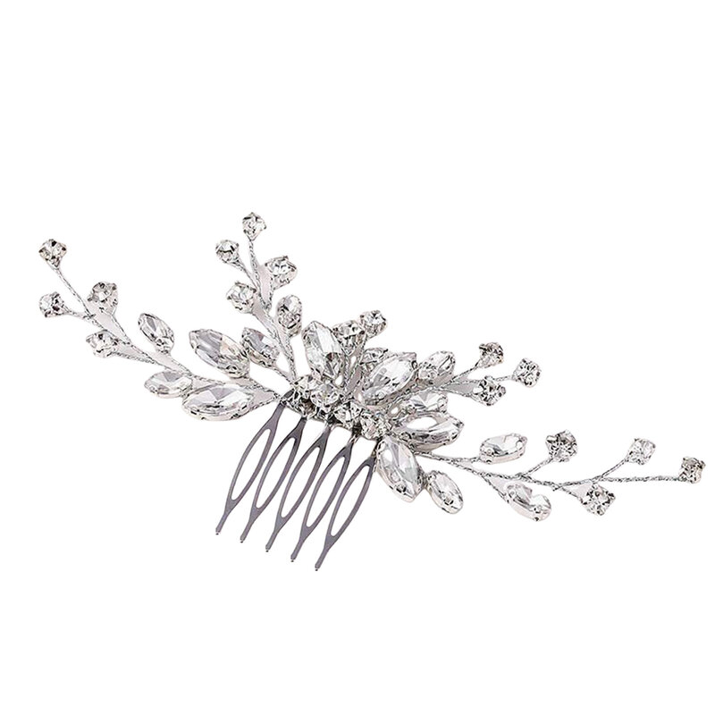 Sisir rambut paduan pengantin dengan berlian imitasi Aksesori Alat penata rambut gaya Tiongkok untuk pembuatan gaya rambut pesta ulang tahun