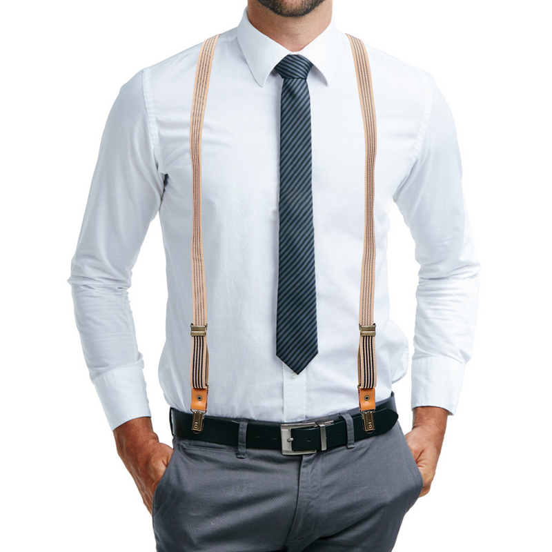 Pant Suspender Heavy Duty Elastic Strap Adjustable Y-shaped Pant Suspender Elastic Strap for Suit